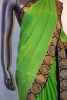 Traditional Contrast Pure Mysore Crepe Silk Saree